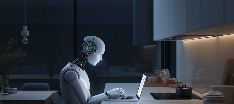 Futuristic Robot at Home