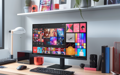 Modern Workspace with Tech and Personal Touches